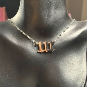 111 Angel Number Silver Necklace